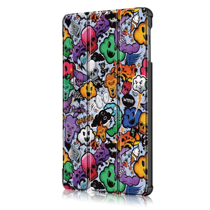 Smartcase Samsung Galaxy Tab A 10.1 (2019) Paars Rood Verstevigde Graffiti