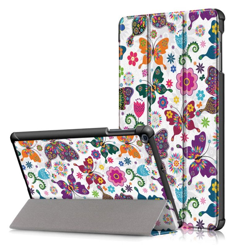 Smartcase Samsung Galaxy Tab A 10.1 (2019) Versterkte Vlinders En Bloemen