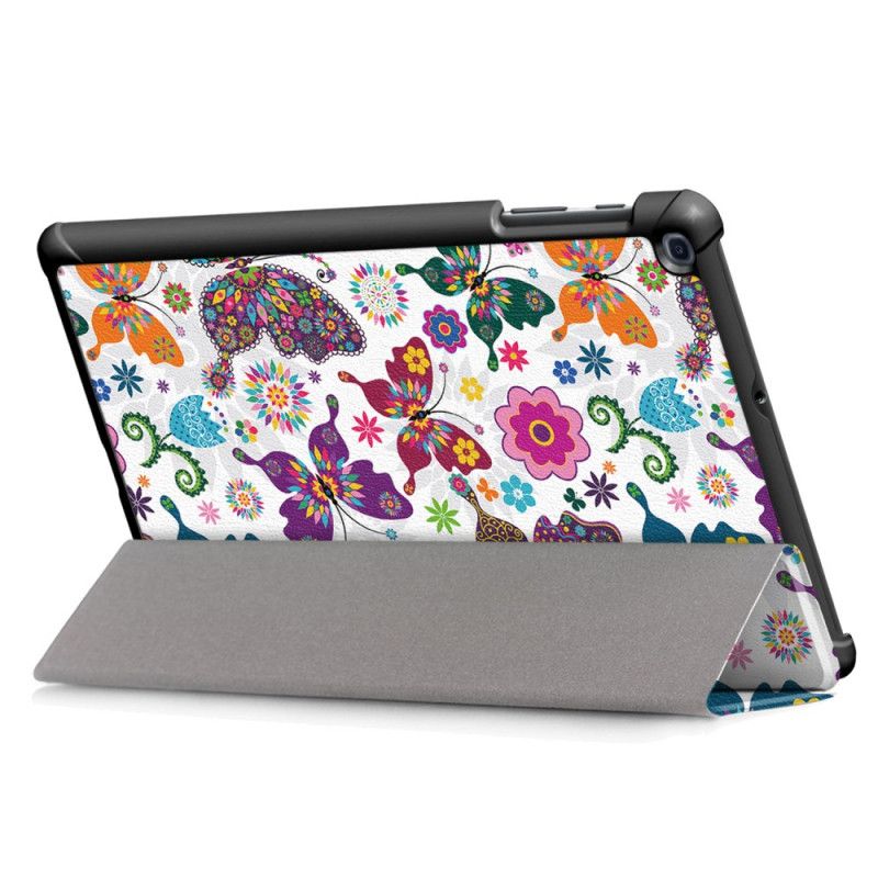 Smartcase Samsung Galaxy Tab A 10.1 (2019) Versterkte Vlinders En Bloemen