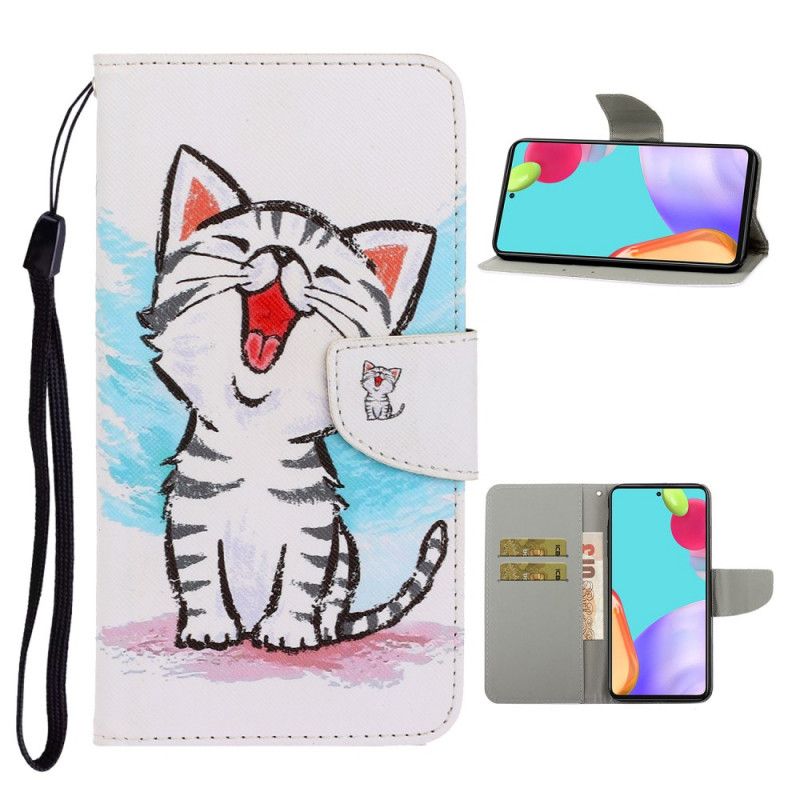 Bescherming Hoesje Samsung Galaxy A52 4G / A52 5G Telefoonhoesje Gekleurd Kitten Met String