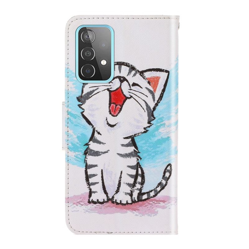 Bescherming Hoesje Samsung Galaxy A52 4G / A52 5G Telefoonhoesje Gekleurd Kitten Met String