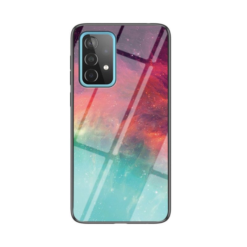 Case Hoesje Samsung Galaxy A52 4G / A52 5G Grijs Wit Telefoonhoesje Schoonheid Gehard Glas