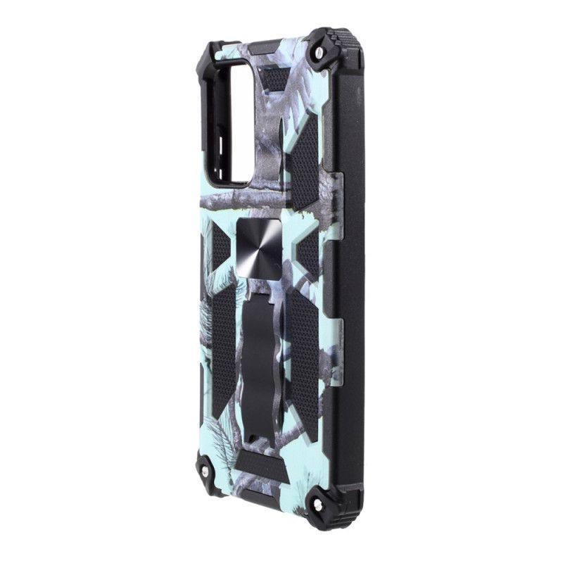 Cover Hoesje Samsung Galaxy A52 4G / A52 5G Donkerblauw Groen Telefoonhoesje Camouflage Verwijderbare Media