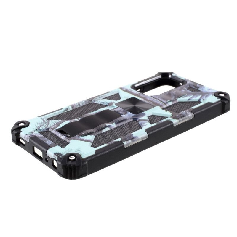 Cover Hoesje Samsung Galaxy A52 4G / A52 5G Donkerblauw Groen Telefoonhoesje Camouflage Verwijderbare Media