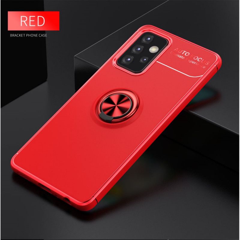 Cover Hoesje Samsung Galaxy A52 4G / A52 5G Rood Zwart Telefoonhoesje Roterende Ring
