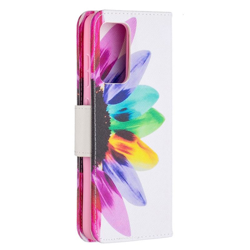 Flip Case Leren Samsung Galaxy A52 4G / A52 5G Aquarelbloem