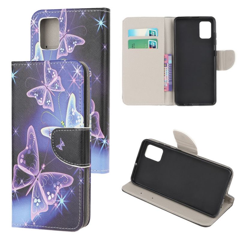 Flip Case Leren Samsung Galaxy A52 4G / A52 5G Neon Vlinders