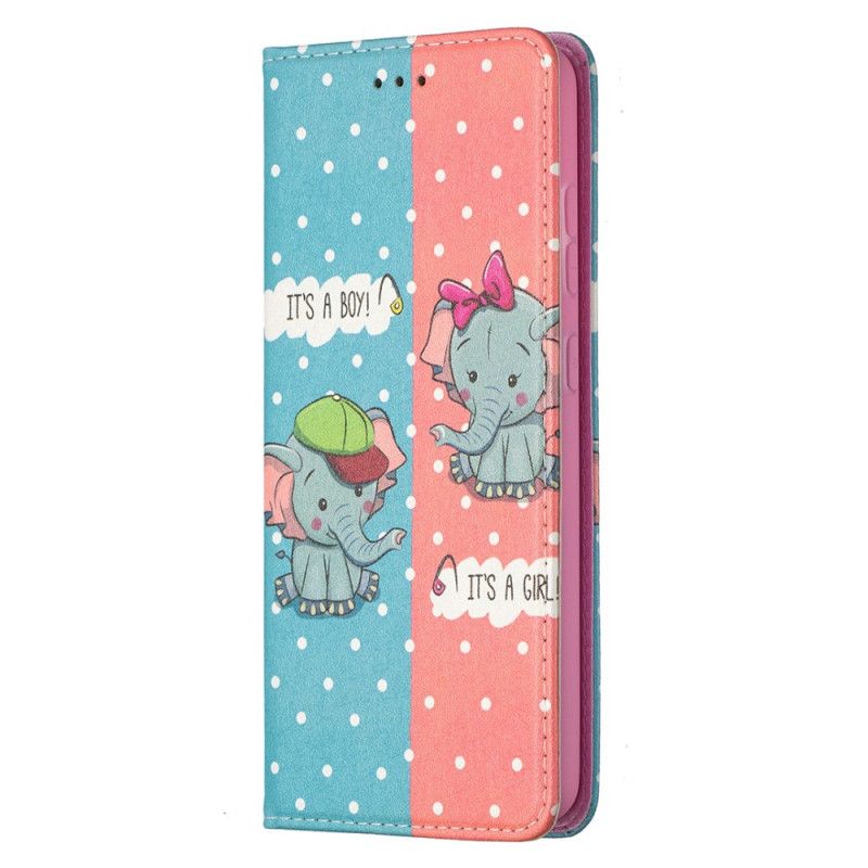 Folio-hoesje Samsung Galaxy A52 4G / A52 5G Telefoonhoesje Babyolifanten