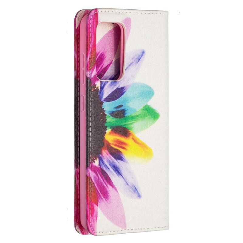 Folio-hoesje voor Samsung Galaxy A52 4G / A52 5G Aquarelbloem