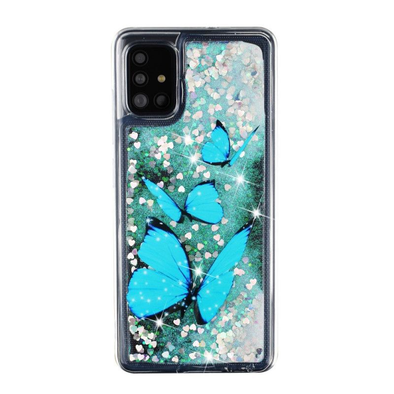 Hoesje Samsung Galaxy A52 4G / A52 5G Glitter Vliegende Vlinders