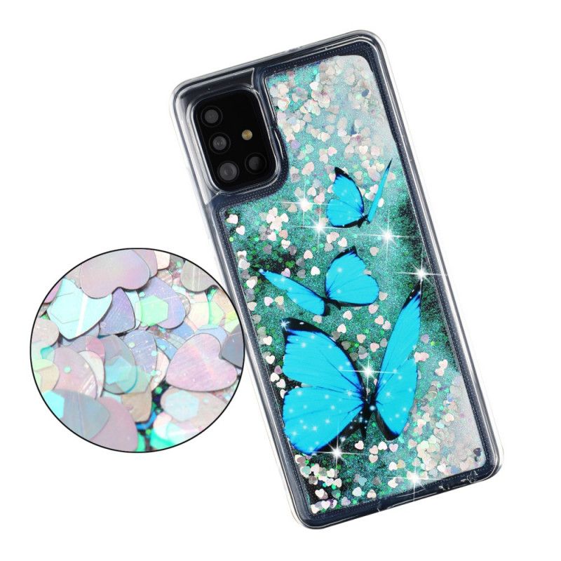 Hoesje Samsung Galaxy A52 4G / A52 5G Glitter Vliegende Vlinders