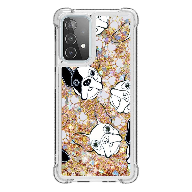 Hoesje Samsung Galaxy A52 4G / A52 5G Telefoonhoesje Mr Hond Glitter