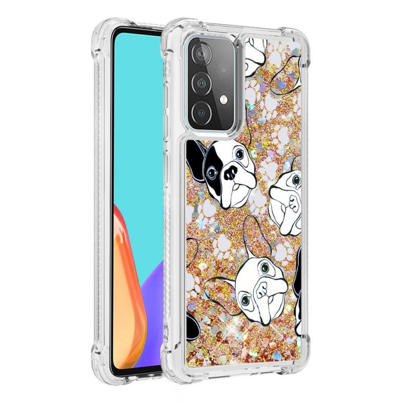 Hoesje Samsung Galaxy A52 4G / A52 5G Telefoonhoesje Mr Hond Glitter