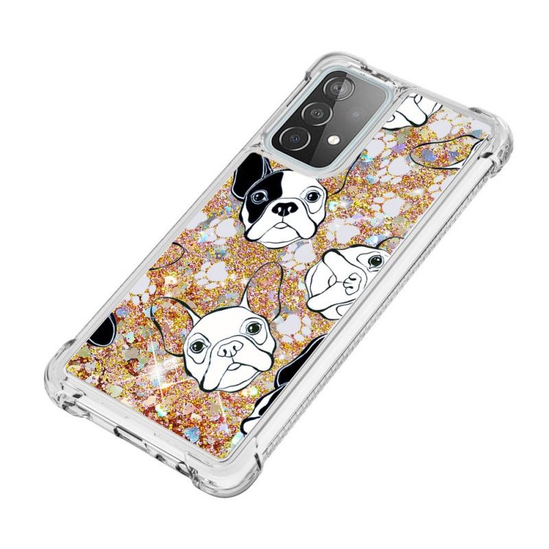 Hoesje Samsung Galaxy A52 4G / A52 5G Telefoonhoesje Mr Hond Glitter