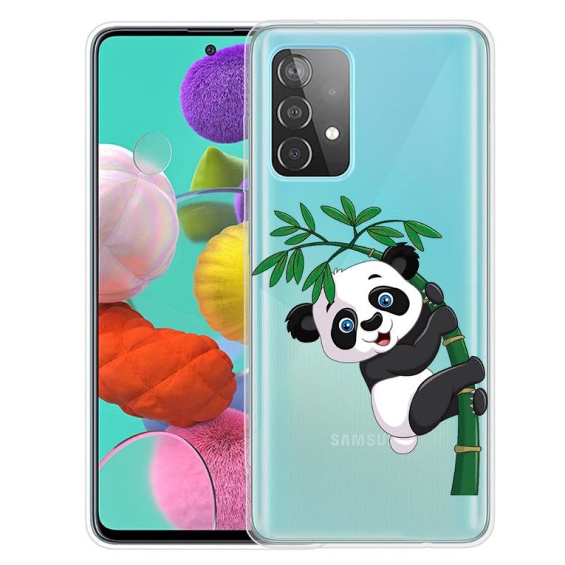 Hoesje Samsung Galaxy A52 4G / A52 5G Transparante Panda Op Bamboe