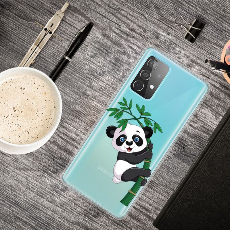 Hoesje Samsung Galaxy A52 4G / A52 5G Transparante Panda Op Bamboe