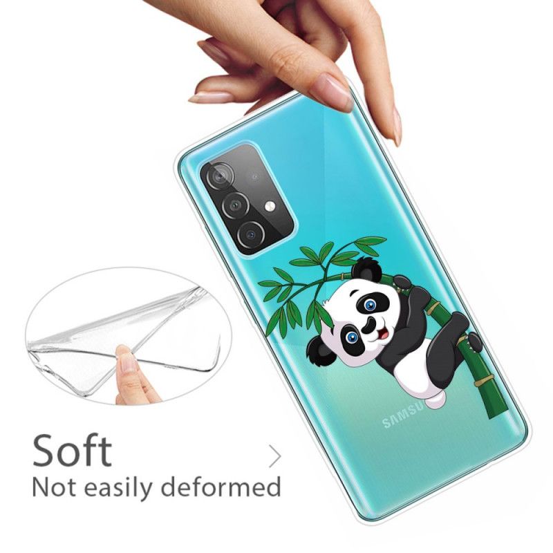 Hoesje Samsung Galaxy A52 4G / A52 5G Transparante Panda Op Bamboe