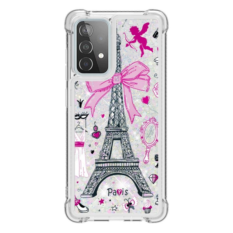 Hoesje voor Samsung Galaxy A52 4G / A52 5G Glitter Van De Eiffeltoren