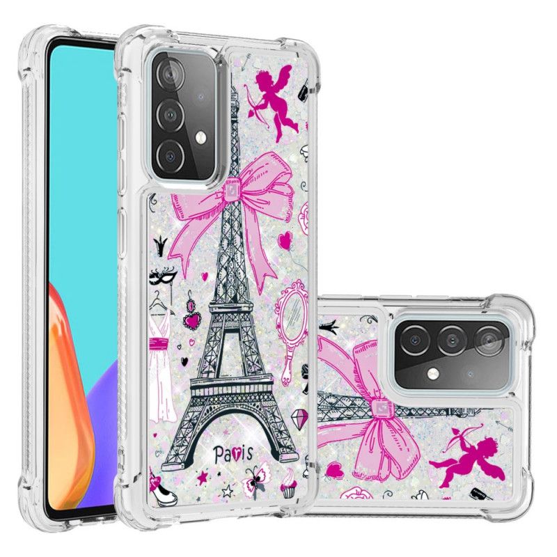 Hoesje voor Samsung Galaxy A52 4G / A52 5G Glitter Van De Eiffeltoren