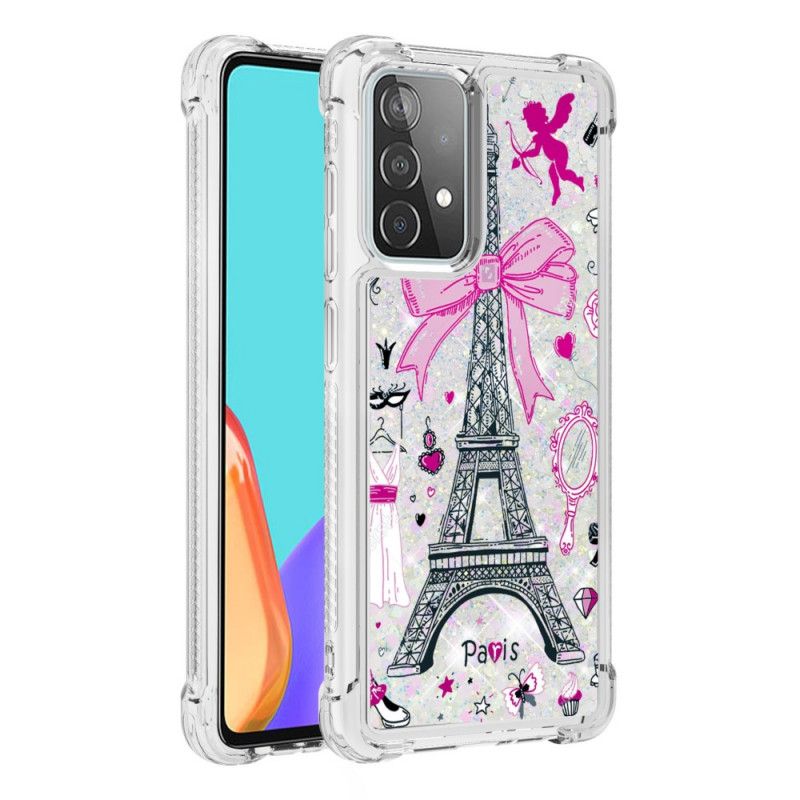 Hoesje voor Samsung Galaxy A52 4G / A52 5G Glitter Van De Eiffeltoren