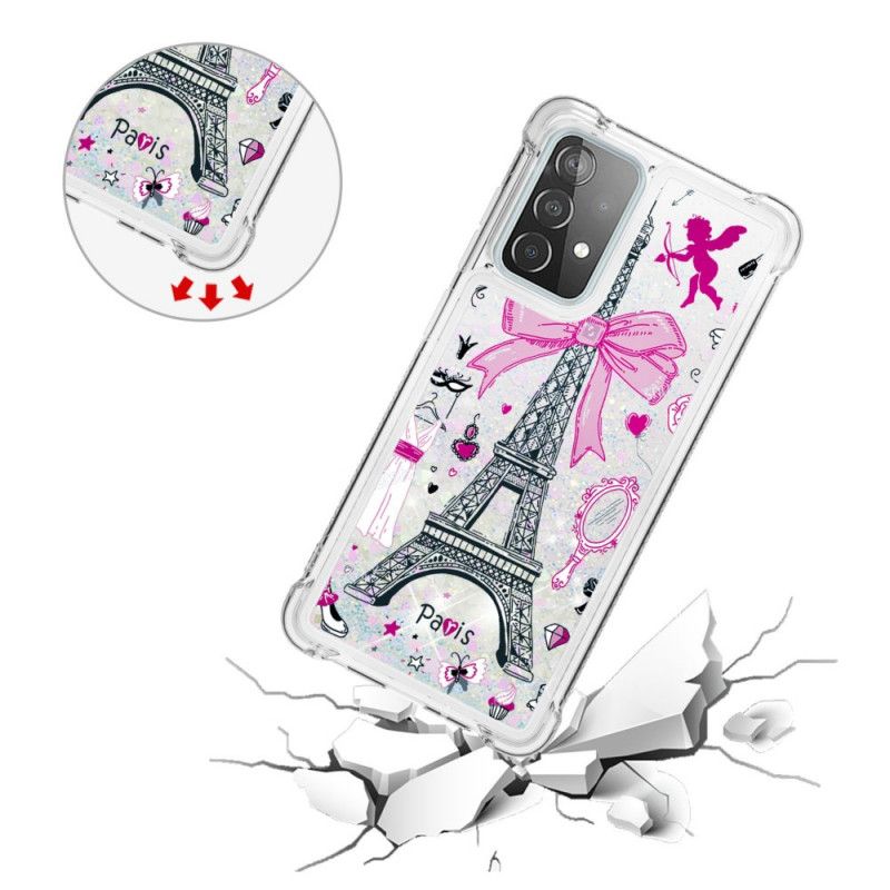 Hoesje voor Samsung Galaxy A52 4G / A52 5G Glitter Van De Eiffeltoren