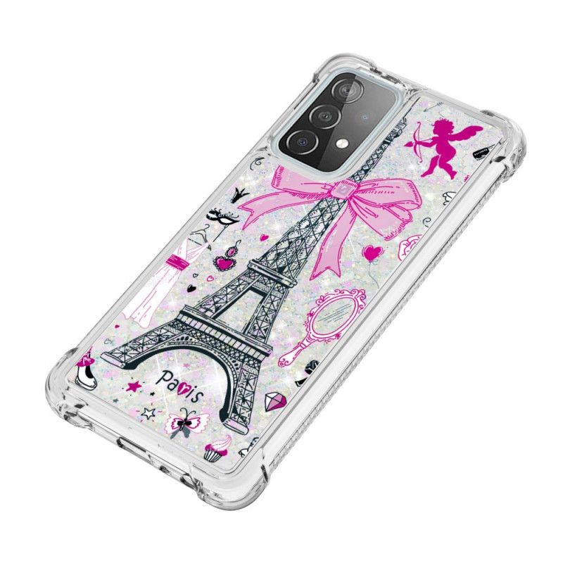 Hoesje voor Samsung Galaxy A52 4G / A52 5G Glitter Van De Eiffeltoren