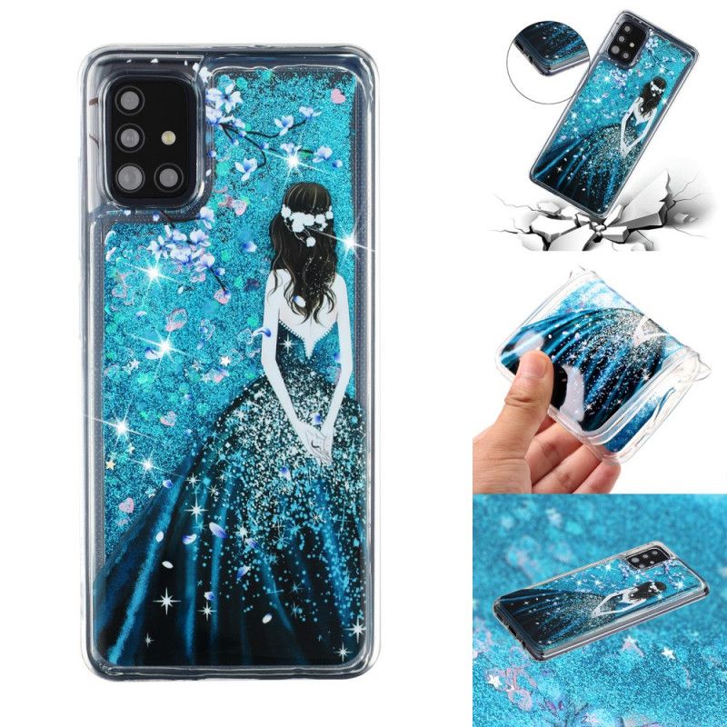 Hoesje voor Samsung Galaxy A52 4G / A52 5G Vrouw Met Glitters