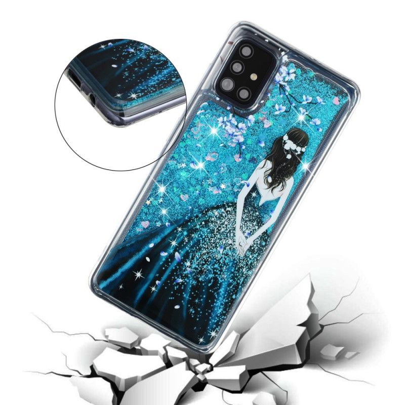 Hoesje voor Samsung Galaxy A52 4G / A52 5G Vrouw Met Glitters