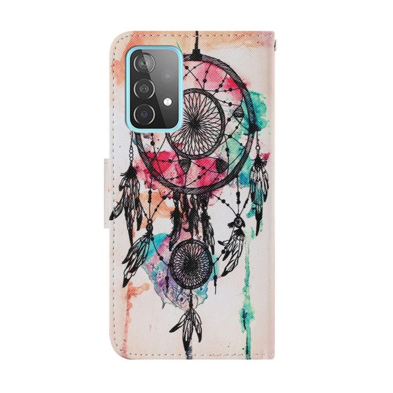 Leren Hoesje Samsung Galaxy A52 4G / A52 5G Aquarel Dromenvanger