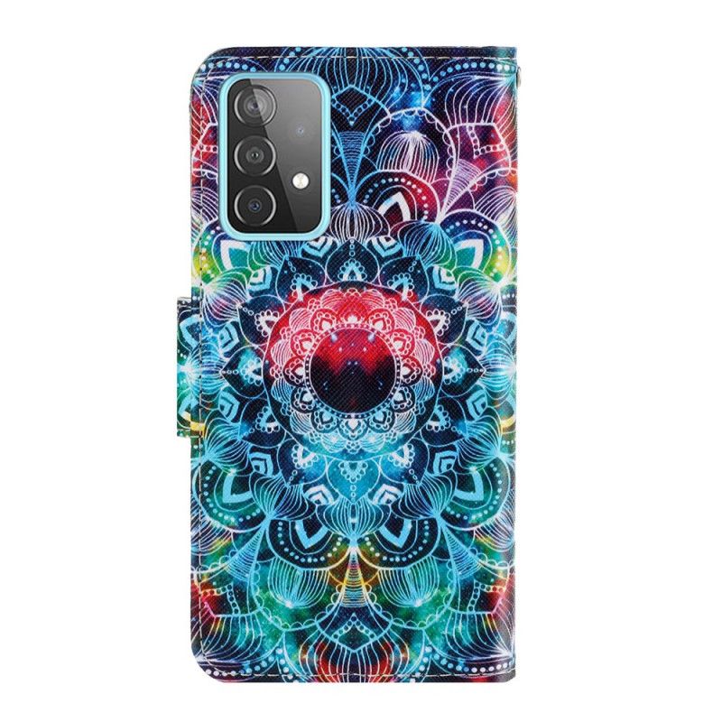 Leren Hoesje Samsung Galaxy A52 4G / A52 5G Flitsende String Mandala