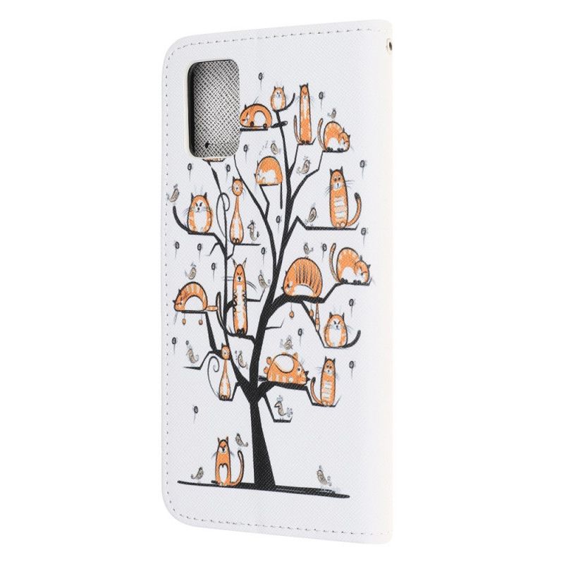 Leren Hoesje Samsung Galaxy A52 4G / A52 5G Funky String Katten