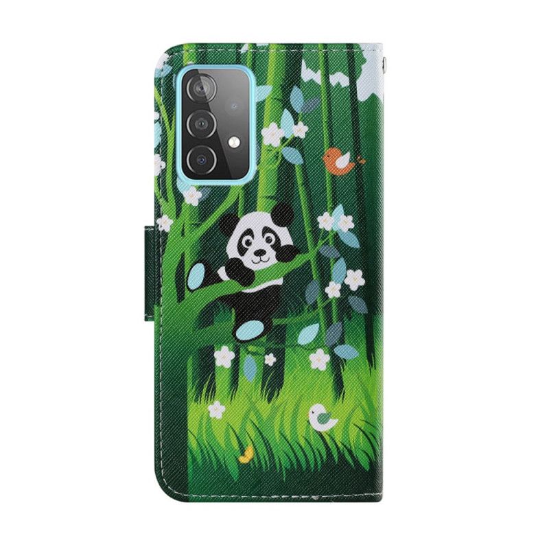 Leren Hoesje Samsung Galaxy A52 4G / A52 5G Pandawandeling