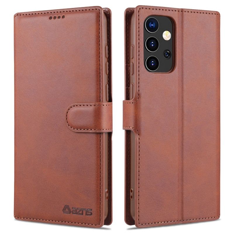 Leren Hoesje Samsung Galaxy A52 4G / A52 5G Rood Zwart Retro Azns