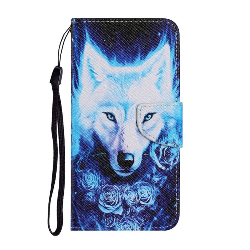 Leren Hoesje Samsung Galaxy A52 4G / A52 5G Telefoonhoesje Witte Wolf