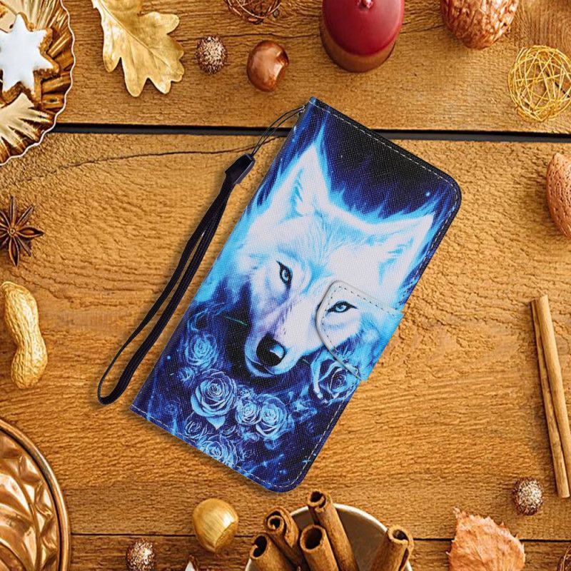 Leren Hoesje Samsung Galaxy A52 4G / A52 5G Telefoonhoesje Witte Wolf