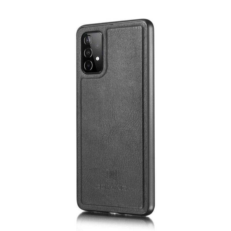 Leren Hoesje voor Samsung Galaxy A52 4G / A52 5G Grijs Zwart Dg. Afneembare Case