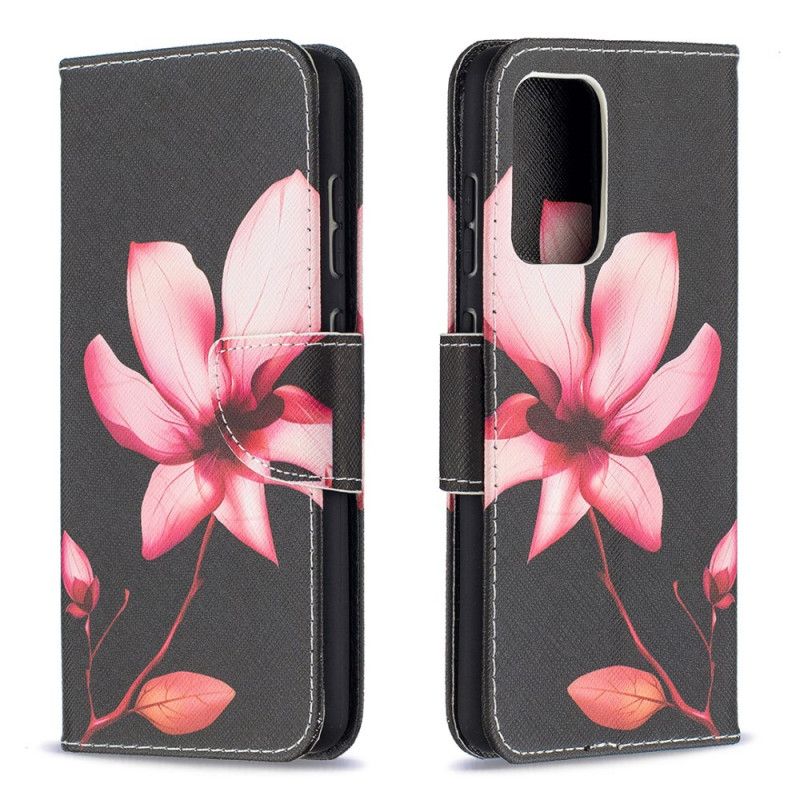 Leren Hoesje voor Samsung Galaxy A52 4G / A52 5G Roze Bloem