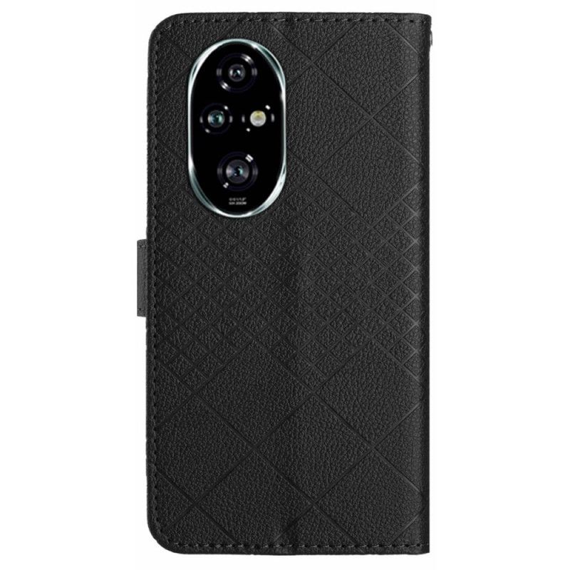 Folio-hoesje Honor 200 Pro Telefoonhoesje Diamantbandpatroon