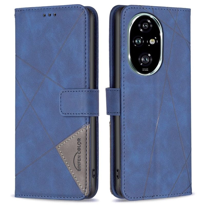 Leren Hoesje Honor 200 Pro Binfen Kleur Geometrische Opdruk