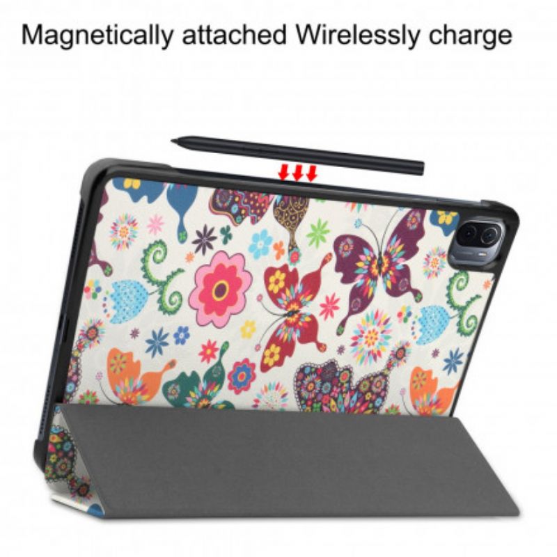 Smart Case Xiaomi Pad 5 Vintage Flower Pennenhouder