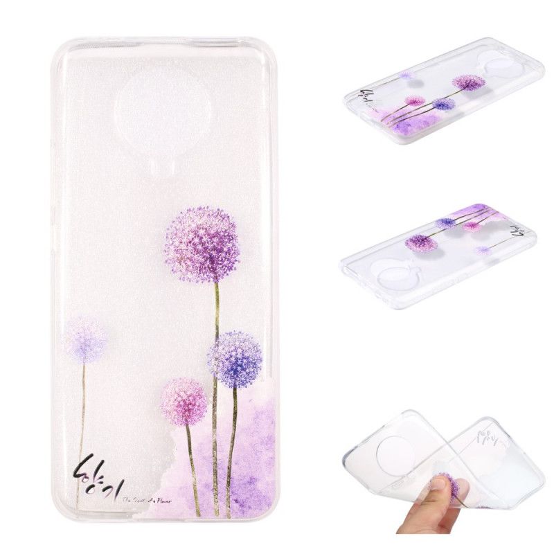 Case Hoesje Xiaomi Poco F2 Pro Telefoonhoesje Transparant Gekleurde Paardenbloemen