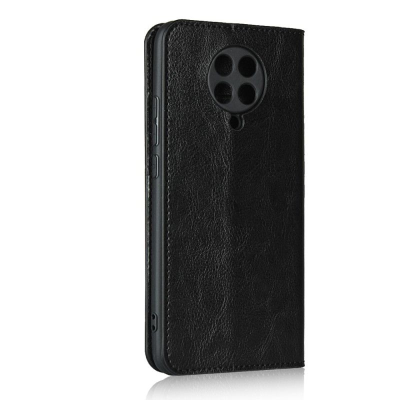 Folio-hoesje Xiaomi Poco F2 Pro Bruin Zwart Telefoonhoesje Echt Leer