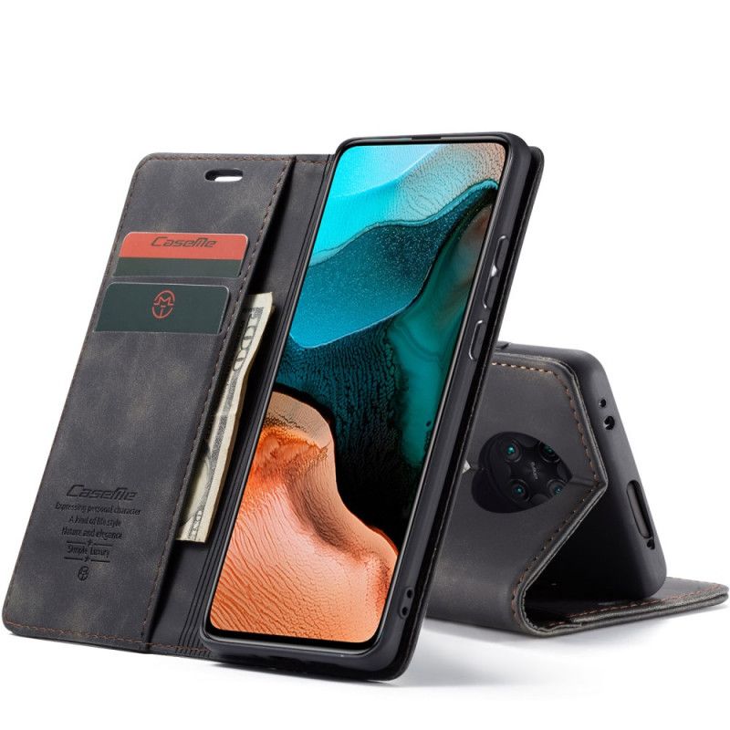 Folio-hoesje Xiaomi Poco F2 Pro Turkoois Zwart Tas Van Imitatieleer