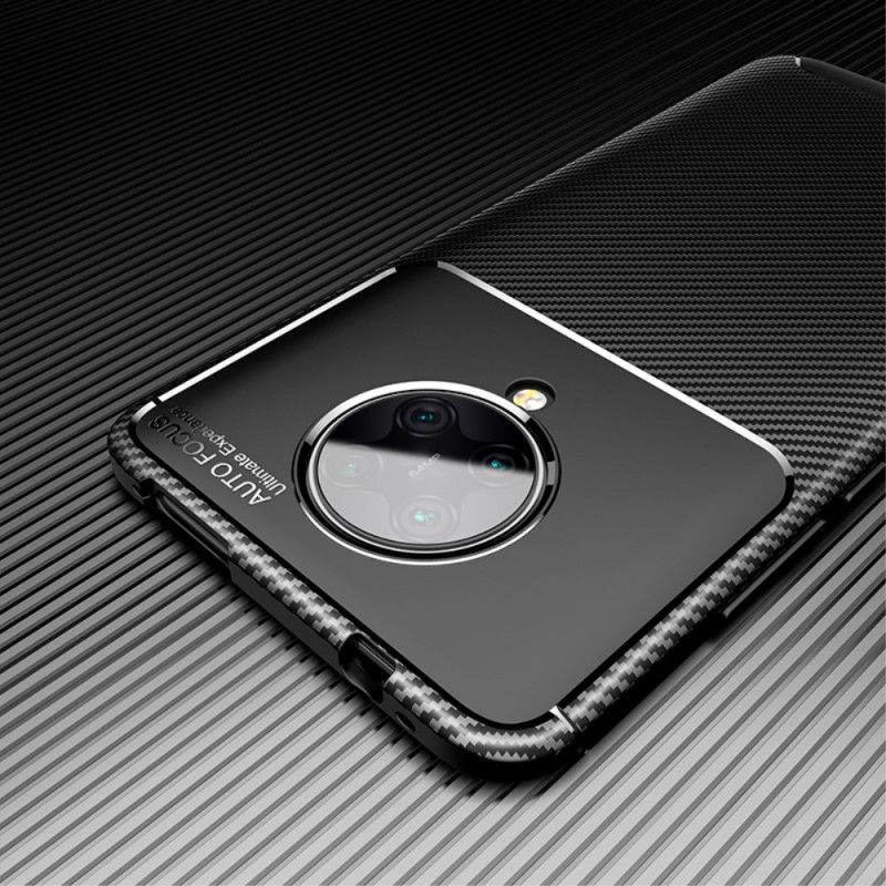 Hoesje voor Xiaomi Poco F2 Pro Donkerblauw Zwart Flexibele Koolstofvezel
