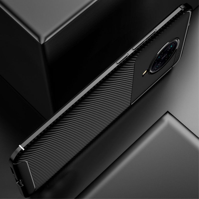 Hoesje voor Xiaomi Poco F2 Pro Donkerblauw Zwart Flexibele Koolstofvezel