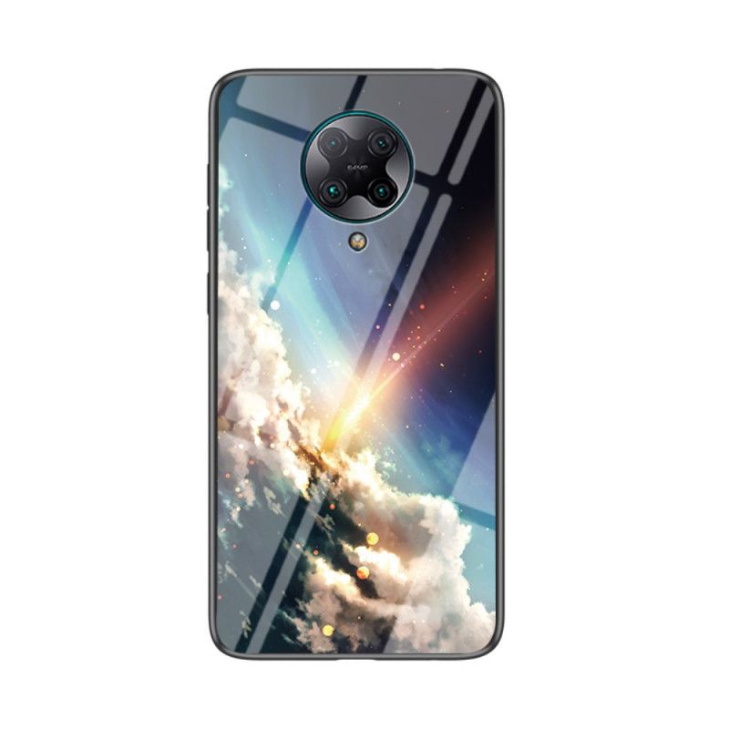 Hoesje Xiaomi Poco F2 Pro Wit Zwart Schoonheid Gehard Glas