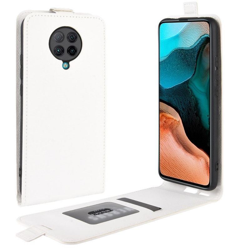 Leren Hoesje Xiaomi Poco F2 Pro Wit Zwart Telefoonhoesje Vouwledereffect