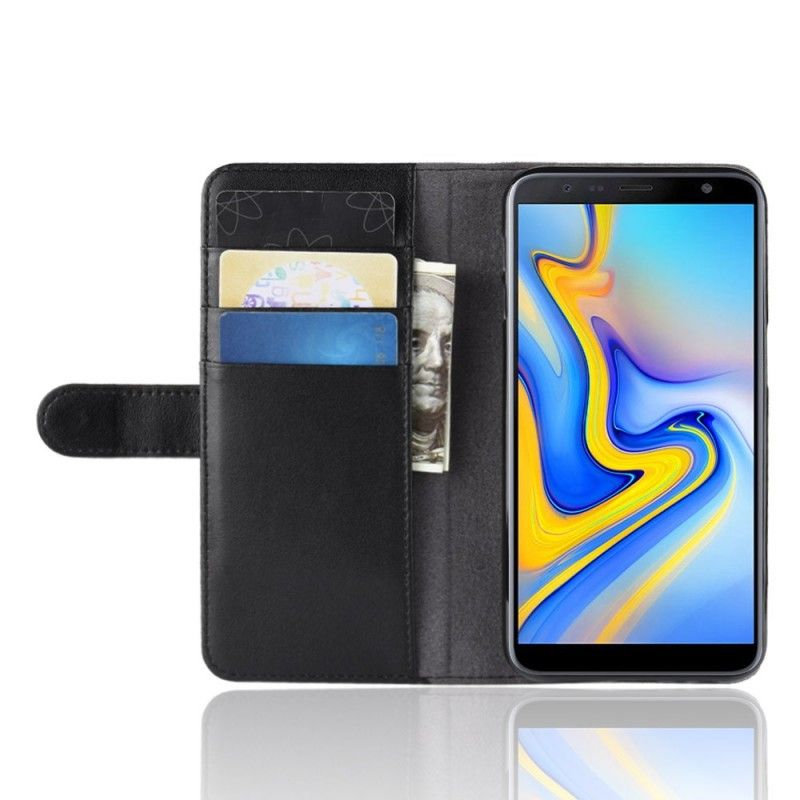 Bescherming Hoesje Samsung Galaxy J6 Plus Bruin Zwart Splitleer