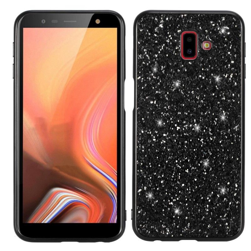 Case Hoesje Samsung Galaxy J6 Plus Lichtblauw Rood Telefoonhoesje Ik Ben Glitter