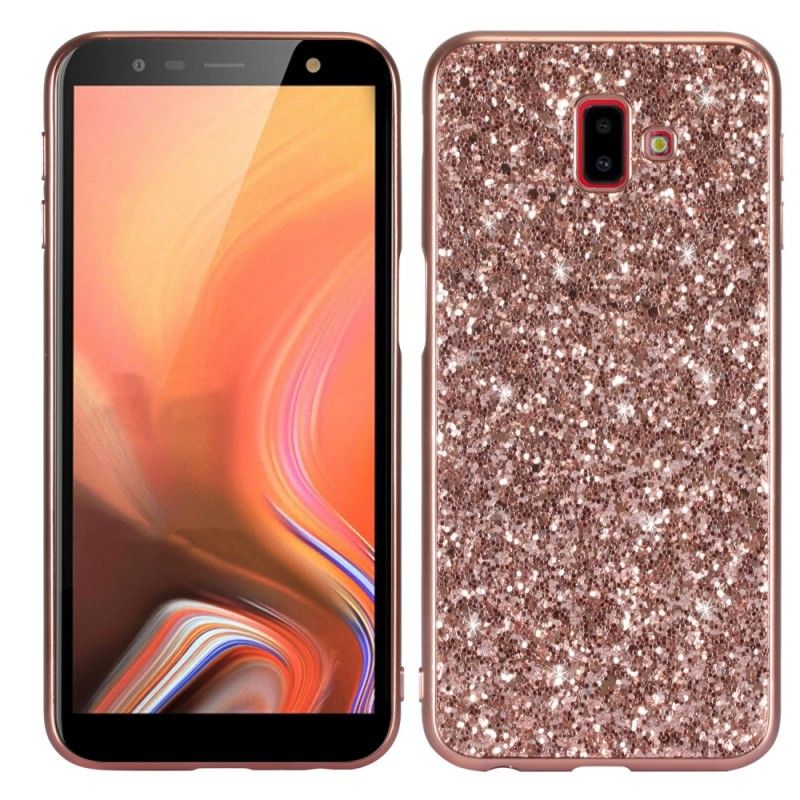 Case Hoesje Samsung Galaxy J6 Plus Lichtblauw Rood Telefoonhoesje Ik Ben Glitter